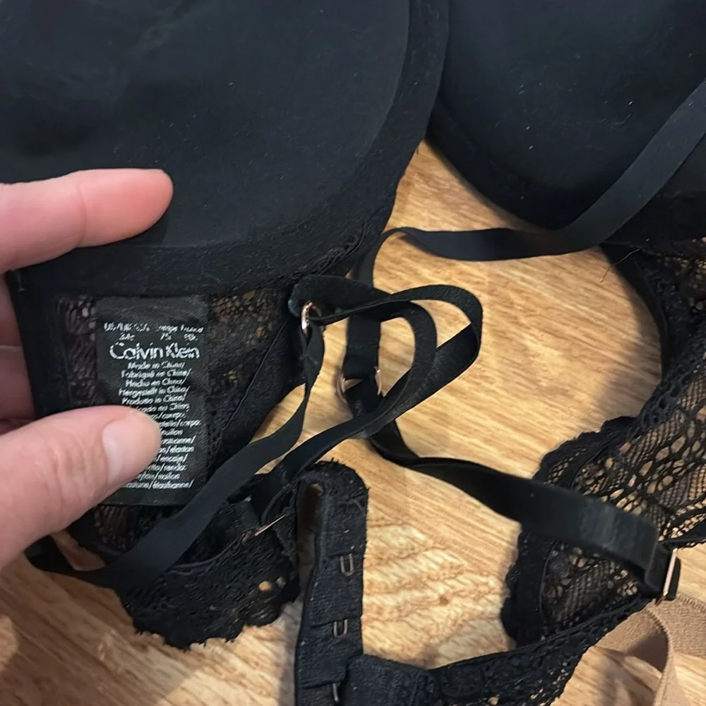 Set of Three Bras in Cream, Black, and Brown - Picture 3 of 3